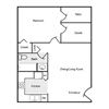 Brentwood 1 Bedroom, 1 Bath 1 Bed, 1 Bath Floor Plan